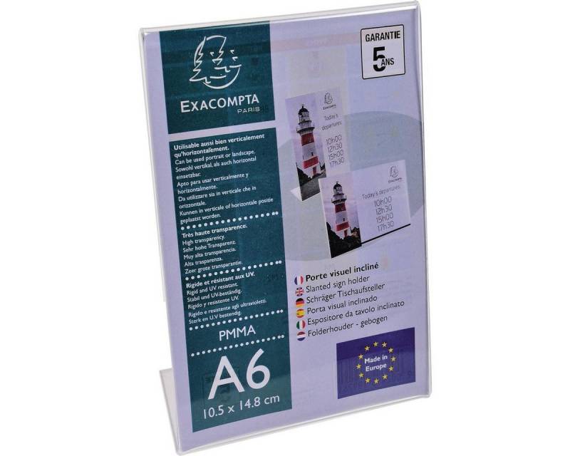 EXACOMPTA Tischelement Exacompta Prospekthalter 86058D PMMA A6 von EXACOMPTA