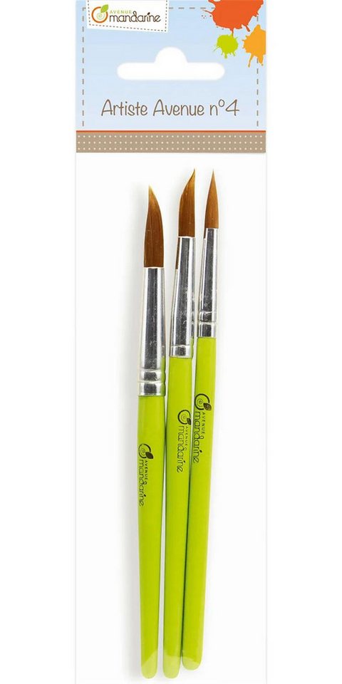 EXACOMPTA Pinsel 6x Set mit 3 Rundpinseln, synthetische Borsten - Grün 52531O, My Mandarine von EXACOMPTA