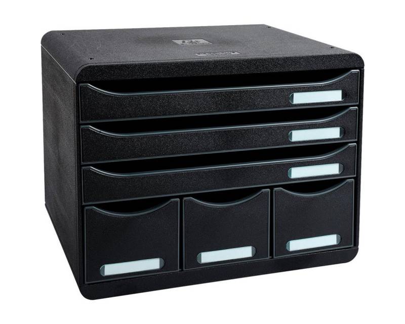 EXACOMPTA Schublade STORE-BOX schwarz 306714D, DIN A4+ quer mit 6 Schubladen von EXACOMPTA