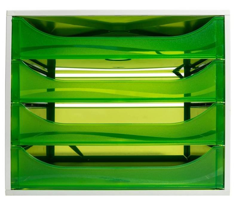 EXACOMPTA Schubladenbox ECOBOX Schubladenbox mit 4 Schubladen - Apfelgrün - 228697D, Boxen einzen von EXACOMPTA