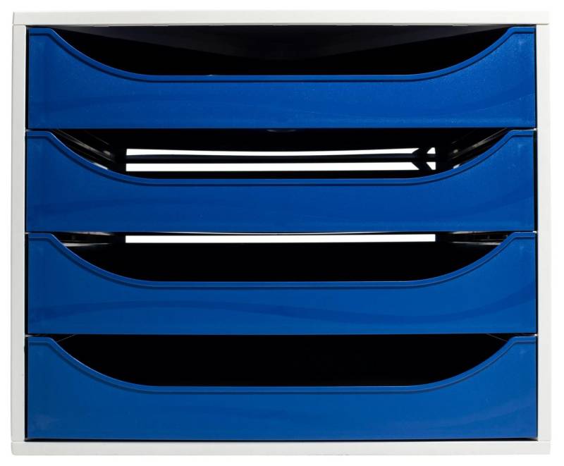 EXACOMPTA Schubladenbox ECOBOX Schubladenbox mit 4 Schubladen - Nachtblau - 2286104D, Boxen einzen von EXACOMPTA