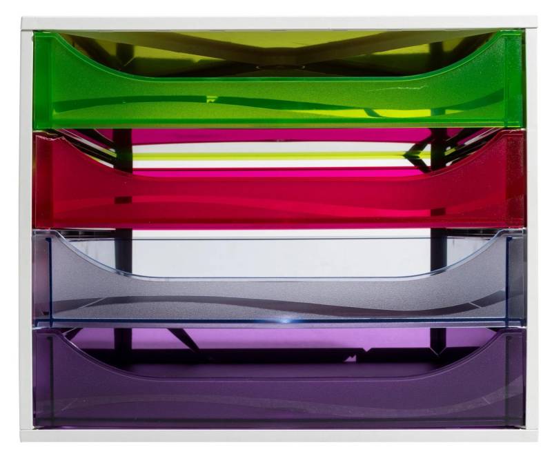 EXACOMPTA Schubladenbox ECOBOX Schubladenbox mit 4 Schubladen - Regenbogen - 228699D, Boxen einzen von EXACOMPTA