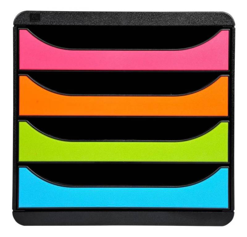 EXACOMPTA Schubladenbox Schubladenbox Big Box, 4 offene Schubladen, Regenbogen, 310498D, Boxen einzen von EXACOMPTA