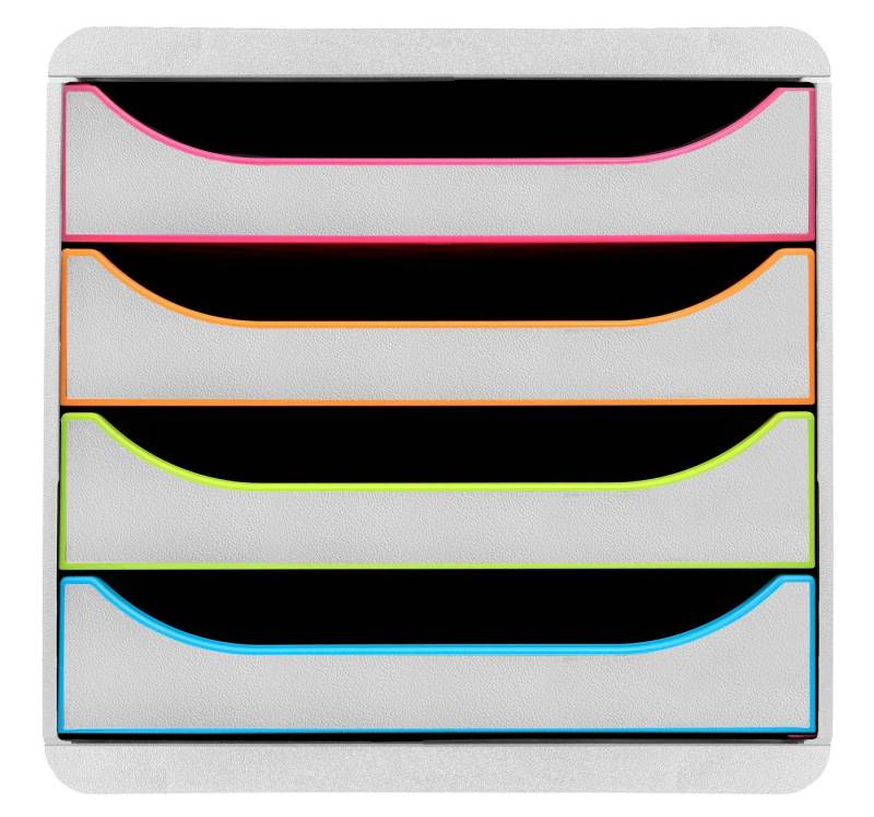 EXACOMPTA Schubladenbox Schubladenbox Big Box Plus 4 offene Schubladen Weiss/Harlekin 310913D, Boxen einzen von EXACOMPTA