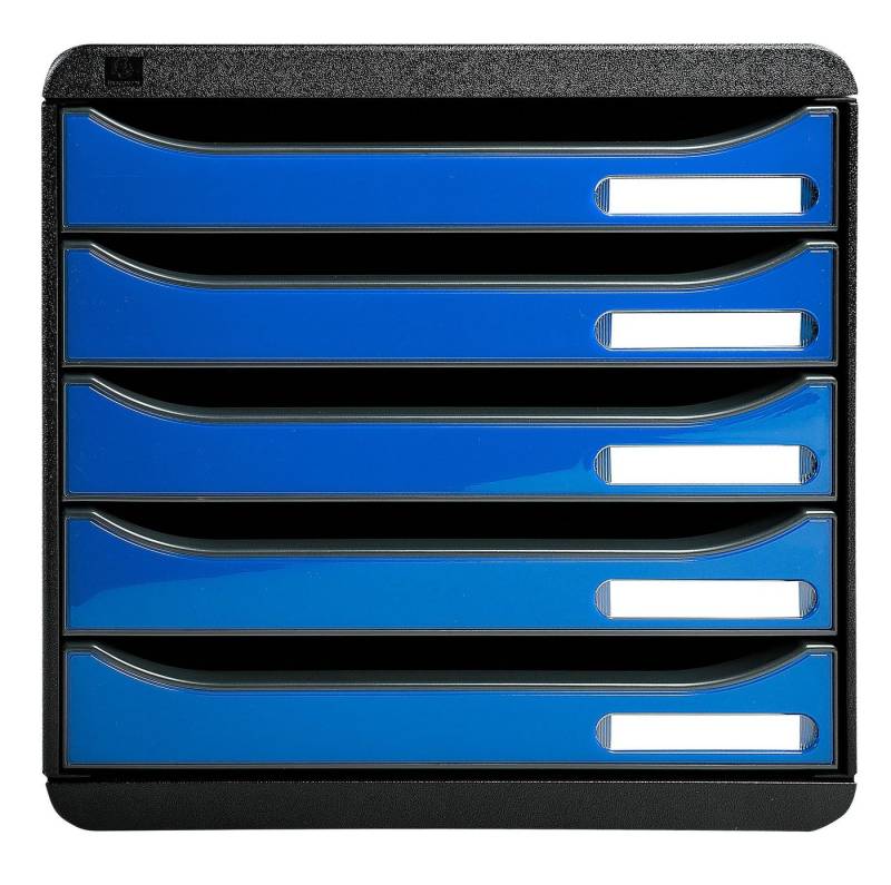 EXACOMPTA Schubladenbox Schubladenbox Big Box Plus 5 offene Schubladen Eisblau Glossy 3097279D, Boxen stappelbar von EXACOMPTA