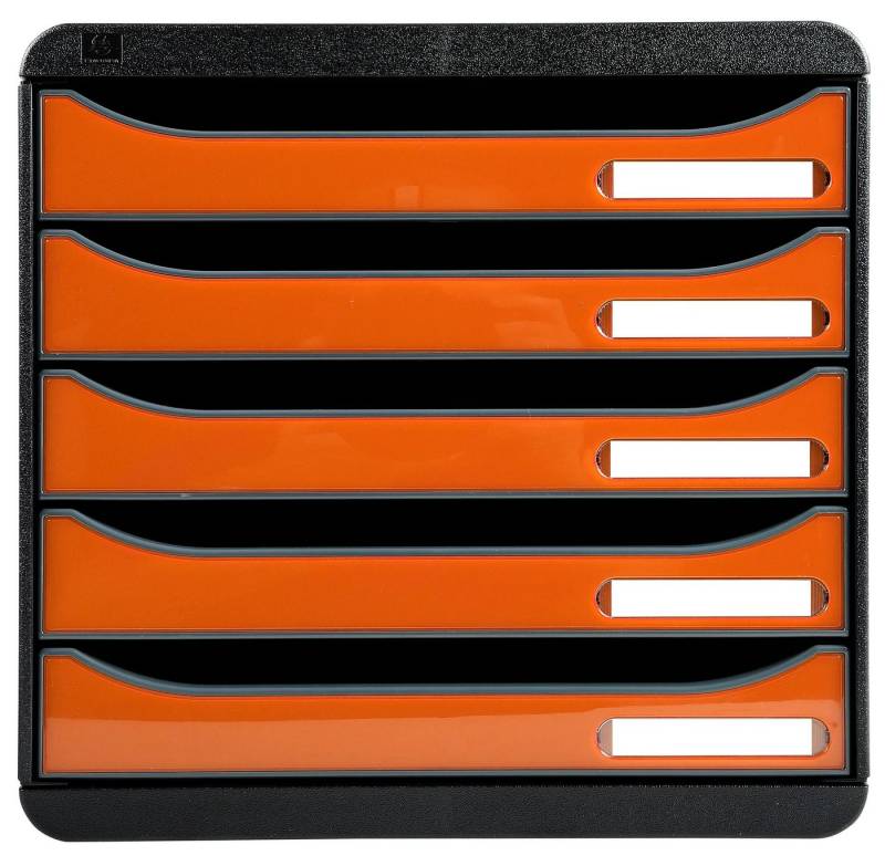 EXACOMPTA Schubladenbox Schubladenbox Big Box Plus 5 offene Schubladen Orange glossy 3097288D, Boxen stappelbar von EXACOMPTA
