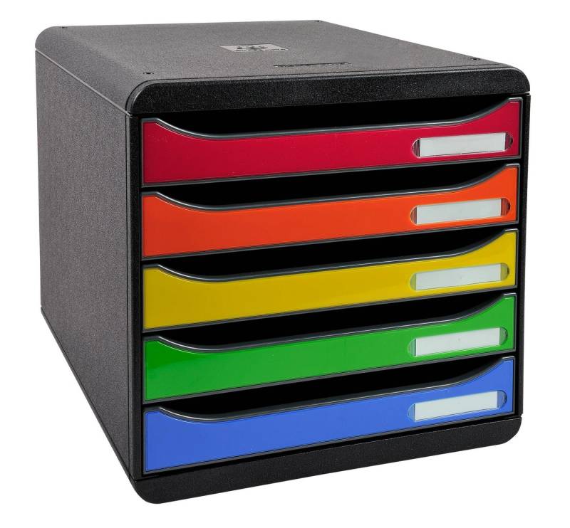 EXACOMPTA Schubladenbox Schubladenbox BigBox Plus 5 offene Schubladen Harlekin glossy 3097298D, Boxen stappelbar von EXACOMPTA