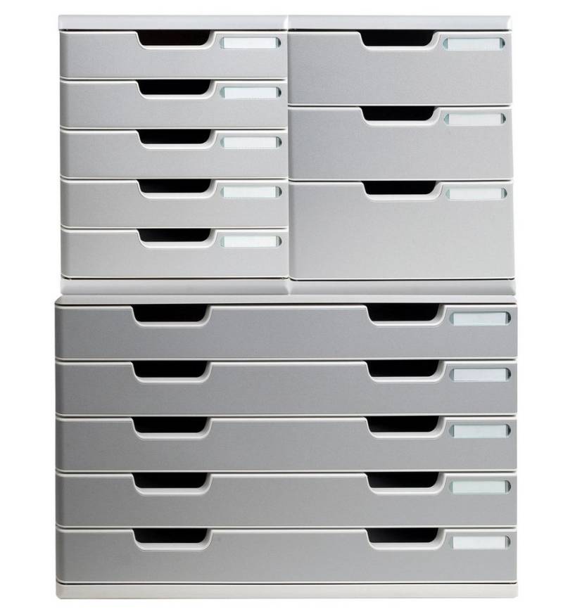 EXACOMPTA Schubladenbox Schubladenbox MODULO A3, 5 geschlossene Laden - Steingrau - 322041D, Boxen modulierbar von EXACOMPTA