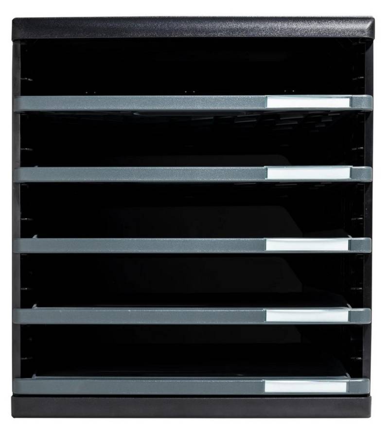 EXACOMPTA Schubladenbox Schubladenbox MODULO A4, 5 offene Schubladen - Dunkelgrau - 303714D, Boxen modulierbar von EXACOMPTA