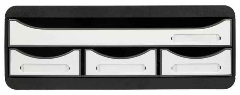 EXACOMPTA Schubladenbox TOOLBOX, Ablagemodul mit 4 Schubladen - Weiß glossy - 3197213D, Boxen stappelbar von EXACOMPTA