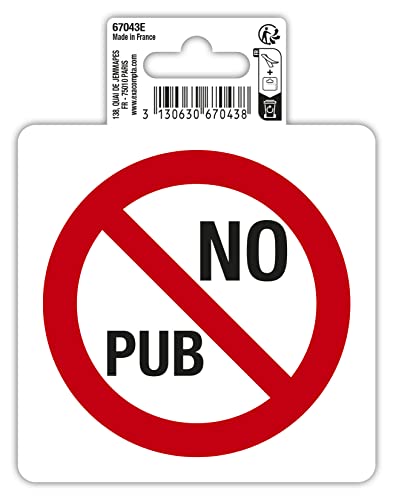 Exacompta - Ref. 67043E - 1 rotes rundes selbstklebendes Piktogramm für Briefkästen, keine Werbung - Stoppub - PVC Vinyl - Maße: 10 x 10 cm Exacompta - Ref. 67043E - 1 rotes rundes selbstklebendes Piktogramm für Briefkästen, keine Werbung - Stoppub - PVC Vinyl - Maße: 10 x 10 cm von Exacompta