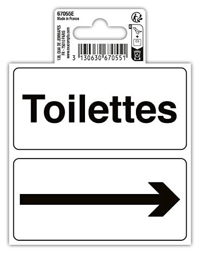 Exacompta - 67055E - 1 Piktogramm Toilette mit Dartpfeile - Aus rutschfestem und UV-beständigem Vinyl - Maße: 10 x 10 cm - Farbe: Schwarz auf weißem Hintergrund Exacompta - 67055E - 1 Piktogramm Toilette mit Dartpfeile - Aus rutschfestem und UV-beständigem Vinyl - Maße: 10 x 10 cm - Farbe: Schwarz auf weißem Hintergrund von Exacompta