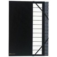 Exacompta - Ordnungsmappe Ordonator® din A4 225g/m² Balacron Farbe: schwarz Farbe des Fächerblocks: grau 32 Fächer von EXACOMPTA