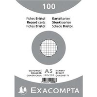 Karteikarte din A5 kariert weiß 100 St./Pack. von EXACOMPTA