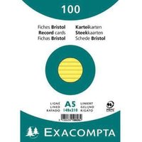 Karteikarte din A5 liniert gelb 100 St./Pack. von EXACOMPTA