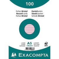 Karteikarte din A5 liniert rosa 100 St./Pack. von EXACOMPTA