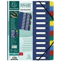 Exacompta - Ordnungsmappe Harmonika® din A4 225g/m² Colorspankarton Farbe: blau Farbe des Fächerblocks: mehrfarbig 24 Fächer von EXACOMPTA