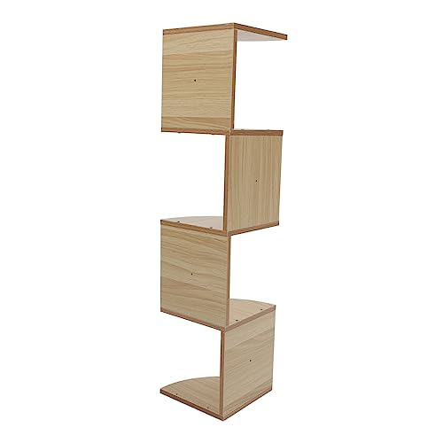 EXAOMBLE 1 Satz Kreatives Wandregal aus Holz mit Schichten für Vielseitige Aufbewahrung Dekoratives Bücherregal für Wohnzimmer Schlafzimmer und Büro Hellwalnussfarben von EXAOMBLE
