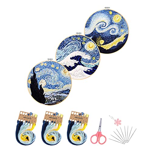 EXAOMBLE 1 Satz Stichset für Anfänger DIY Stickerei Kit mit Van Gogh Sternenhimmel Design Stickrahmen Fäden Schere und Nadel für Kreative Handarbeiten und Dekoration von Wohnräumen EXAOMBLE 1 Satz Stichset für Anfänger DIY Stickerei Kit mit Van Gogh Sternenhimmel Design Stickrahmen Fäden Schere und Nadel für Kreative Handarbeiten und Dekoration von Wohnräumen von EXAOMBLE