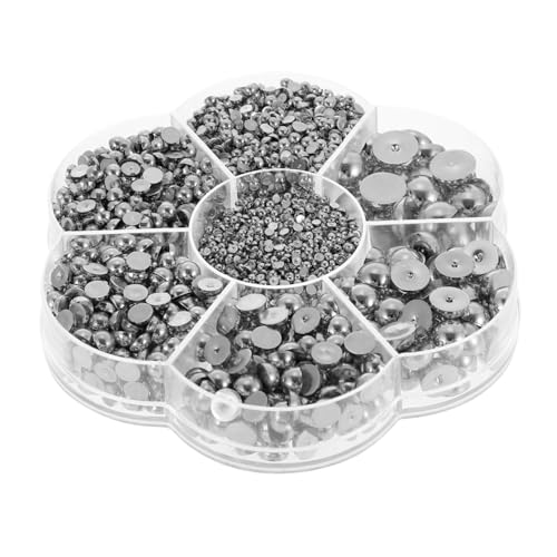 EXAOMBLE 1 Schachtel Dekorative Halbperlen für DIY Projekte Multifunktionale Bastelperlen Gold und Silber Nagelaccessoires für Basteln von EXAOMBLE
