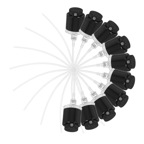 EXAOMBLE 10 Stück Parfümflaschen Sprühkopf Pumpenkopf Sprühpumpendüse Ersatz Sprühflaschendüse Kosmetikflaschen Sprühkopf Sprühflaschendüsen Sprühflaschenkopf Aluminium Schwarz von EXAOMBLE