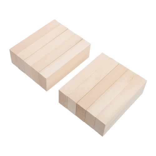 EXAOMBLE 10 Stück Teiliges Naturbelassene Unbehandelte Lindenholzplatten DIY Bastelholz für Schnitzen Malen Robustes Holzblock Kreative Handwerksprojekte von EXAOMBLE