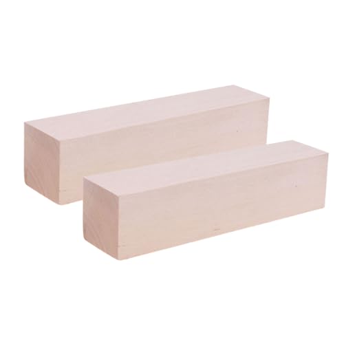 EXAOMBLE 2 Stück Basswood Schnitzblöcke Rechteckige Holzklötze zum Basteln Weich Leicht zu Schnitzen DIY Holzwürfel für Holzschnitzerei Kunsthandwerk von EXAOMBLE