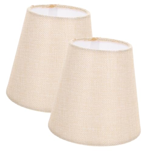 EXAOMBLE 2 Stück Kleiner Stoff lampenschirm Lampenschirm Trommel form für Wand Tisch Stehleuchte Retro Stil Lampenzubehör von EXAOMBLE