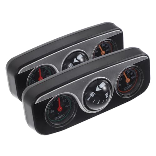 EXAOMBLE 2 Stück Multifunktions Kompass mit Thermometer und Hygrometer für Auto Stylish Dashboard Dekoration Einsetzbar Präzise Navigation und Umweltüberwachung von EXAOMBLE