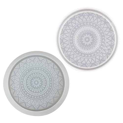 EXAOMBLE 2 Stück Silikonform für Dekorative Untersetzer Epoxidharz Gießform für DIY Tischdeko Wiederverwendbare Silikonform für Blumenmuster und Aromadekoration EXAOMBLE 2 Stück Silikonform für Dekorative Untersetzer Epoxidharz Gießform für DIY Tischdeko Wiederverwendbare Silikonform für Blumenmuster und Aromadekoration von EXAOMBLE