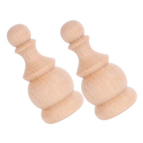 EXAOMBLE 2 Stück Unbehandelte Holz Dekorative Finials Roman Stil Treppen Endstücke Säulenaufsätze Vintage Möbel Dekoration Natürliche Holzmaserung Robust und Vielseitig von EXAOMBLE