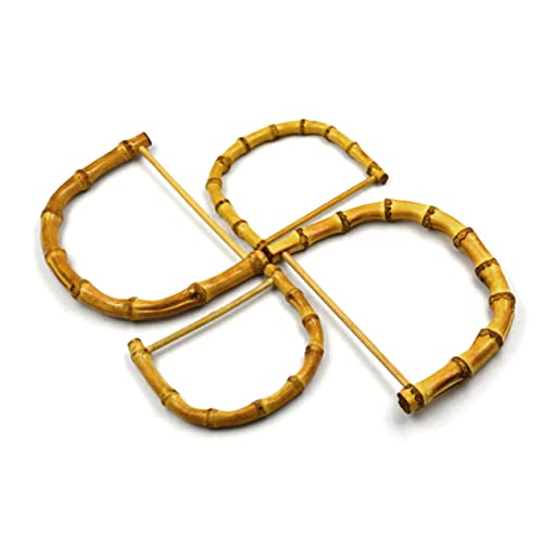 EXAOMBLE 2stücke DIY Bambusgriffe Handgefertigte Taschengriffe Bambus D- Griffe Für Handtaschen DIY Taschenzubehör Ca Beige von EXAOMBLE