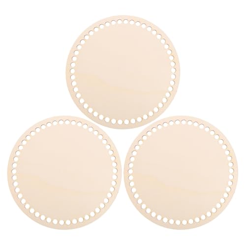 EXAOMBLE 3 Stück Holz Webkorbboden Runder Häkeltaschenboden mit Löchern Selbstgemacht Häkelunterlage Holz für Strickprojekte Anfängerfreundlich Vielseitig Einsetzbar von EXAOMBLE