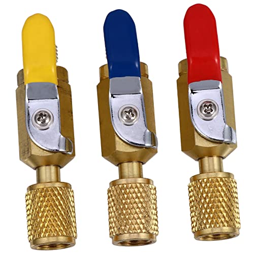 EXAOMBLE 3 Stück Teiliges Messing Kugelhahn Kompakte Ventile mit Starkem Dichtungsmechanismus für Kühlmittel und Klimaanlagen Einfache Installation und Handhabung EXAOMBLE 3 Stück Teiliges Messing Kugelhahn Kompakte Ventile mit Starkem Dichtungsmechanismus für Kühlmittel und Klimaanlagen Einfache Installation und Handhabung von EXAOMBLE