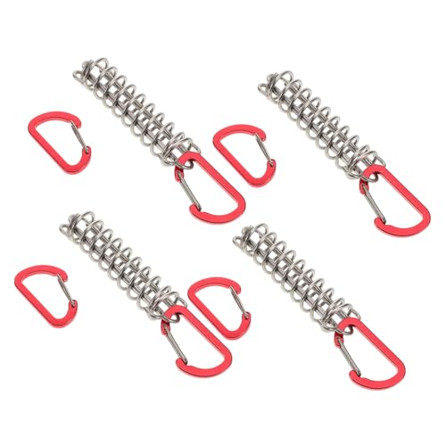 EXAOMBLE 4 Stück Outdoor Zelt Spannfeder mit Haken Kompakter und Leichter Seilspanner für Camping Wandern Sonnenschutz Wetterfeste Zugfedern zur Sicheren Befestigung und Schnellem Spannen von EXAOMBLE