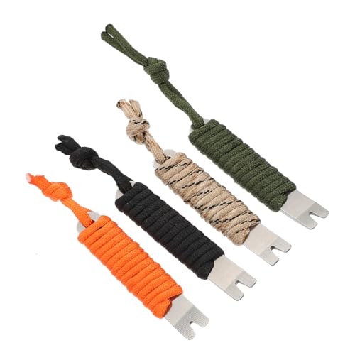 EXAOMBLE 4 Stück Teiliges Edelstahl Mini Krümmer Hebel Nagelzieher Schraubendreher Ergonomisch Handlich für Outdoor Camping Klettern Notfall Survival Rostfrei Kratzfest Langlebig von EXAOMBLE
