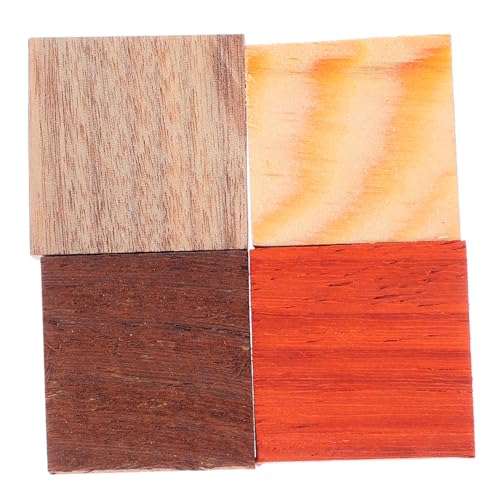EXAOMBLE 4 Stück Teiliges Naturbelassene Holzringe aus Hartholz für DIY Schmuck und Bastelprojekte Handgefertigte Leichte und Bequeme Holzringe zum Bemalen Schnitzen und Individuellen von EXAOMBLE