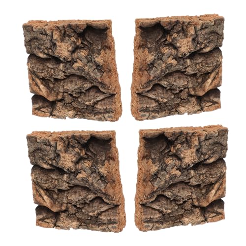 EXAOMBLE 4stücke Sonnenversteck Für Bartagamen Ruheplattform Für Reptilien Rinde Für Reptilienterrarien Hintergründe Für Reptilienkäfige Natürliche Dekoration Für Terrarien von EXAOMBLE