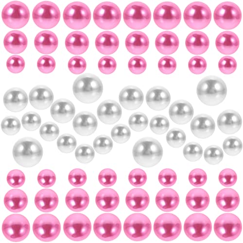 EXAOMBLE 400 Stücke Schwimmende Kunstperlen Vasenfüller aus Kunststoff für Dekoration Klare und Rosa Perlen Selbstgemacht Tischdeko für Hochzeiten und Feste von EXAOMBLE