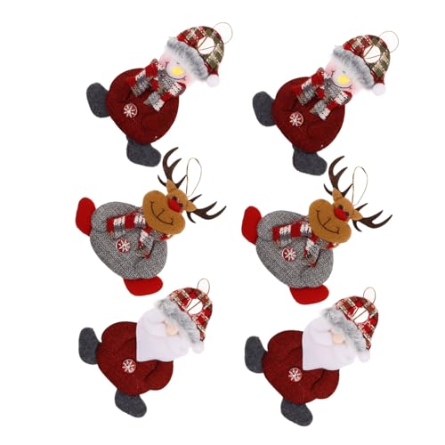 EXAOMBLE 6stücke Teiliges Weihnachtsbaumdekor Stoff Mit Niedlichen Figuren Plüsch-Santa Schneemann Und Rentier Weihnachtsdekoration Für Fenster Und Türen EXAOMBLE 6stücke Teiliges Weihnachtsbaumdekor Stoff Mit Niedlichen Figuren Plüsch-Santa Schneemann Und Rentier Weihnachtsdekoration Für Fenster Und Türen von EXAOMBLE