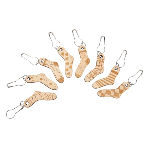 EXAOMBLE 8 Stück Teiliges Holz Maschenmarkierer Dekorative Strickmarkierer für Häkeln und Nähen für DIY Projekte und Kreative Handarbeit von EXAOMBLE
