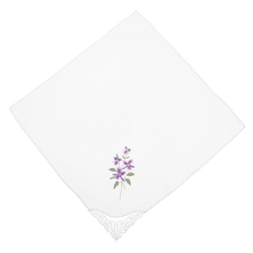 EXAOMBLE Bunt Besticktes Baumwolltaschentuch mit Spitzenkante Damenhandkerchief für Besondere Anlässe und Täglichen Gebrauch als für Freunde und Familie EXAOMBLE Bunt Besticktes Baumwolltaschentuch mit Spitzenkante Damenhandkerchief für Besondere Anlässe und Täglichen Gebrauch als für Freunde und Familie von EXAOMBLE