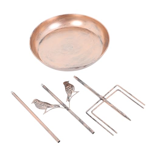 EXAOMBLE Dekorativer Vogelbad Futterspender aus Eisen Vintage Vogeltränke für Außenbereich Standmodell mit Bodenstecker für Garten und Terrasse EXAOMBLE Dekorativer Vogelbad Futterspender aus Eisen Vintage Vogeltränke für Außenbereich Standmodell mit Bodenstecker für Garten und Terrasse von EXAOMBLE