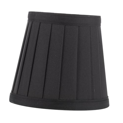 EXAOMBLE Europäischer Lampenschirm Ersatz Plissee Schwarzer Stoff Lampenschirm Einfach zu Montierender Decken und Wandlampen Zubehör Staubschützender Eleganter Lampenüberzug für von EXAOMBLE
