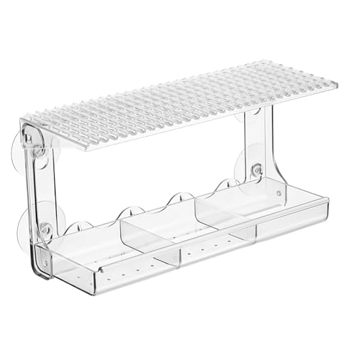 EXAOMBLE Transparentes Fenster-vogelfutterhaus Mit Saugnapf Vogelfutterstation Für Außen Vogelfutterhalter Mit Dach Für Schutz Vor Regen Platzsparendes Vogelhäuschen Zur Fenstermontage von EXAOMBLE