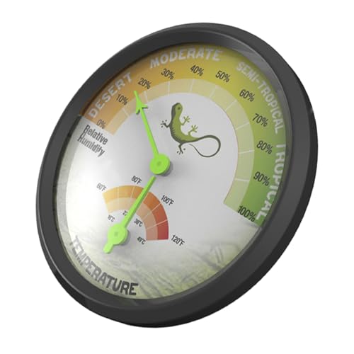 EXAOMBLE Hochpräzises Hygrometer und Thermometer für Reptilien Terrarien Mechanisches Temperaturmessgerät Batterien Installieren für Aquarien und Terrarien Geeignet EXAOMBLE Hochpräzises Hygrometer und Thermometer für Reptilien Terrarien Mechanisches Temperaturmessgerät Batterien Installieren für Aquarien und Terrarien Geeignet von EXAOMBLE