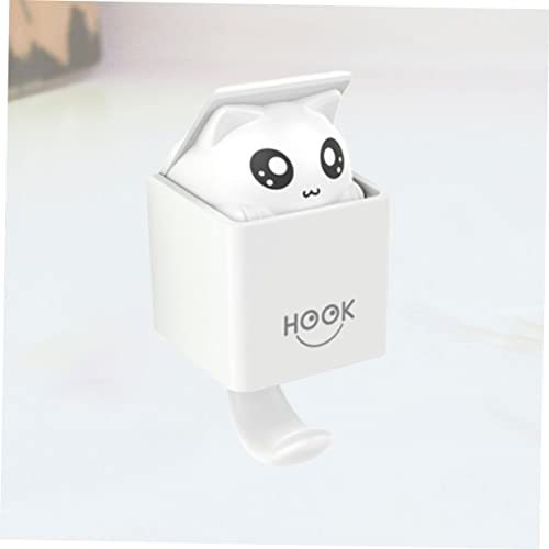 EXAOMBLE Kreativer Selbstklebender Wandhaken mit Starkem Haftkleber Süßer Katzen sensor design Vielseitig für Kleidung Taschen Hüte für Wohnraumdekoration und Einfache Montage von EXAOMBLE