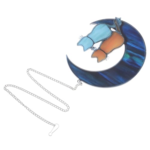 EXAOMBLE Mond Katze Hängende Dekoration Fensterdeko Ornament aus Langlebigem Material für Garten Balkon und Wohnräume Perfektes für Katzenliebhaber von EXAOMBLE