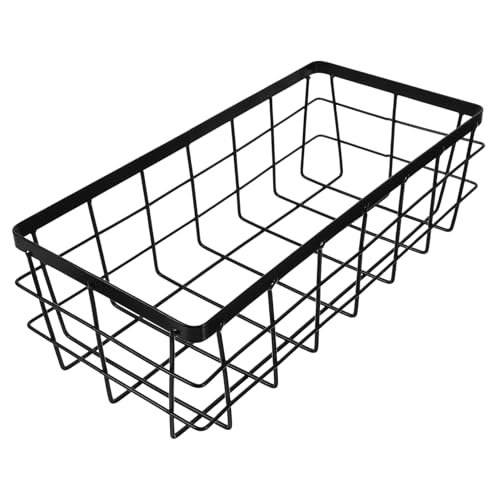 EXAOMBLE Rechteckiger Metallkorb zur Wandmontage Badezimmer Küchenregal für Toilettenartikel und Gewürze mit Glatten Kanten Vielseitig Einsetzbar Design von EXAOMBLE