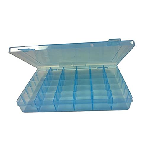 EXAOMBLE Transparent Aufbewahrungsbox Aus Robustem Kunststoff Mit Verstellbaren Trennwänden Für Schmuck Perlen Und Kleine Teile Blau von EXAOMBLE